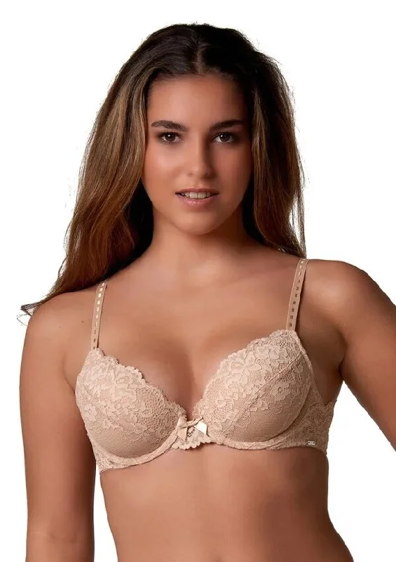 After Eden Molly Underwire Lace Bra, Powder