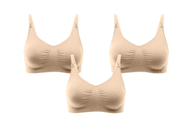 3 Pack Nursing Delight | Kirsti Seamless Super Stretch Nursing Bra | Nude