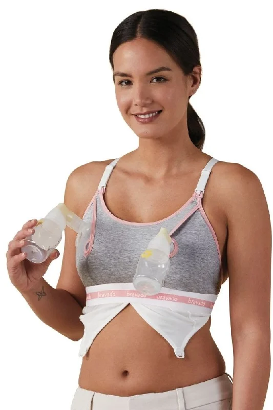 Bravado Designs Clip and Pump™ Hands-Free Nursing Bra Accessory - Dove Heather - S