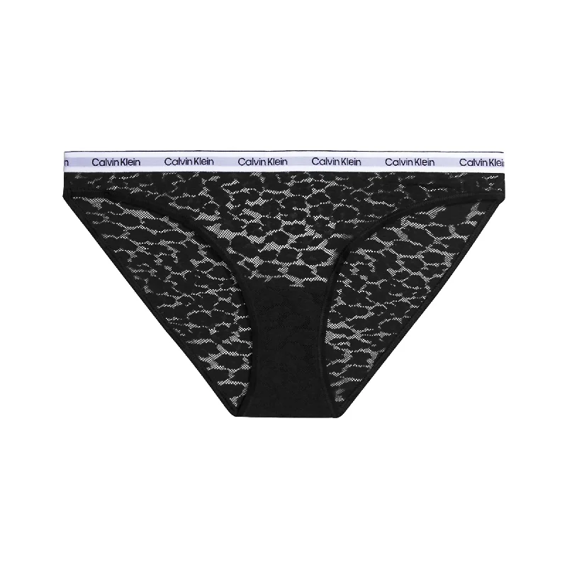 Calvin Klein Modern Logo With Lace Bikini - Black