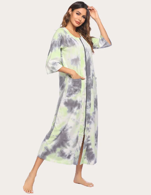 Ekouaer Relaxed Three Quarters Sleeve Nightdress