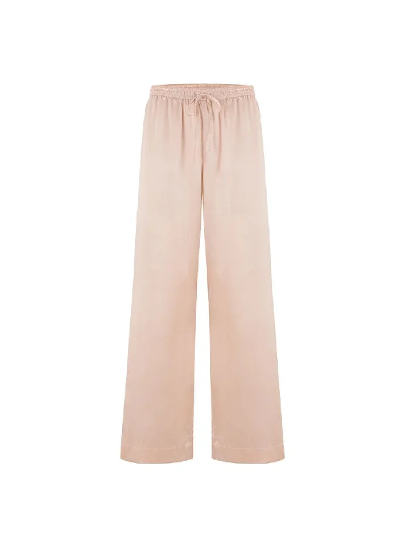 Fleur Du Jour Silk Trousers Blush