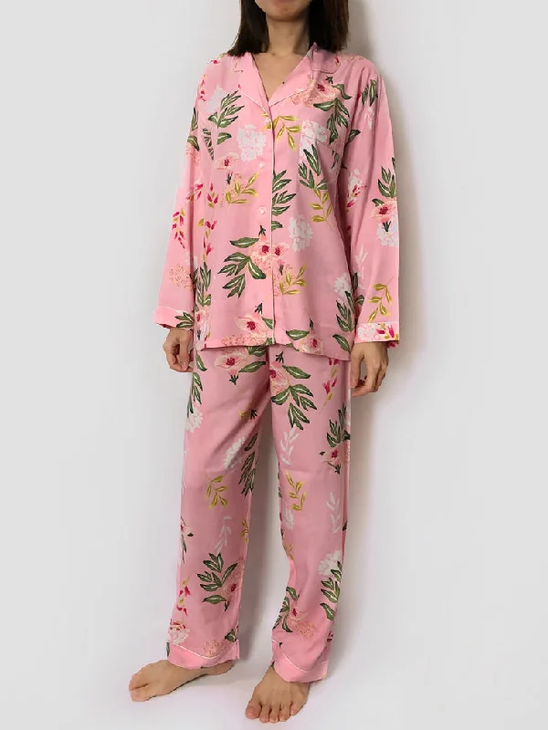 Floral Print Long Pajama Set