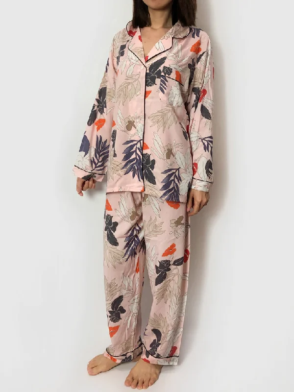 Floral Print Long Pajama Set