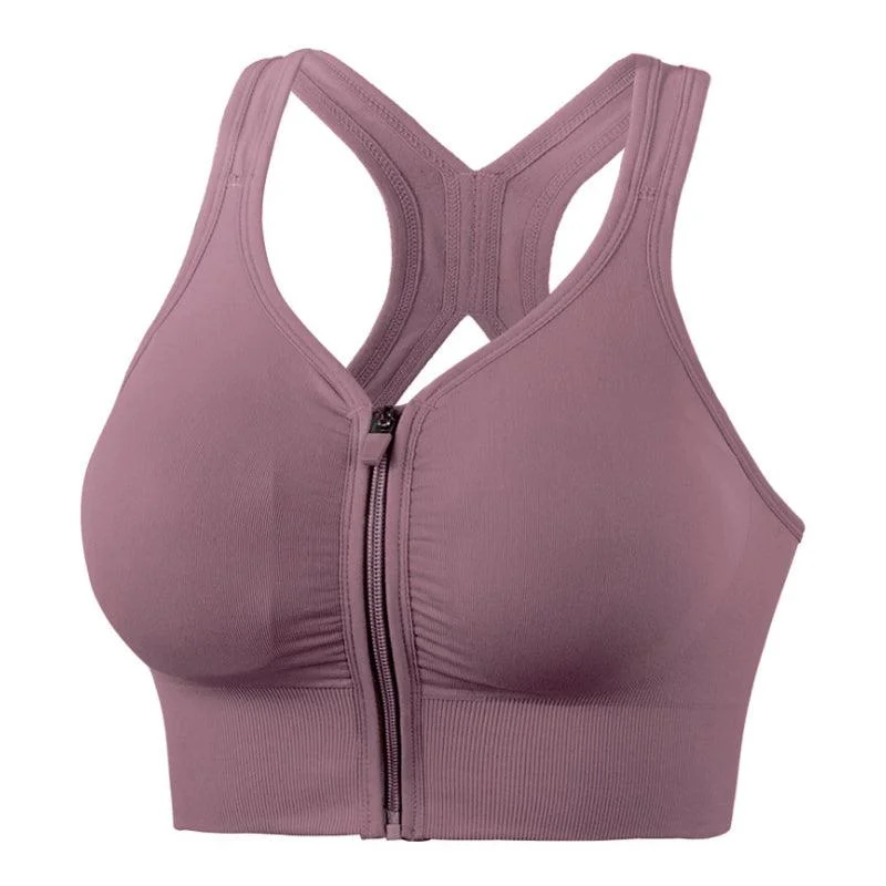 Front Zip Sports Maternity Nursing Breastfeeding Seamless Underwear Bra