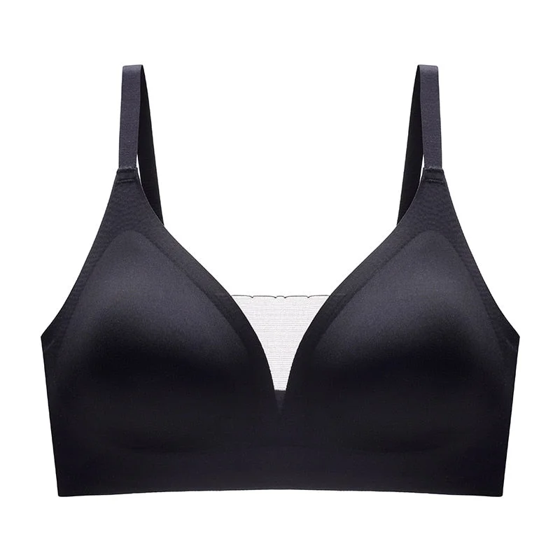 Latex Seamless Underwear Women No Steel Ring Lace tube top Gathered Sports Pure Color Bra Breastfeeding Anti-sagging Bra