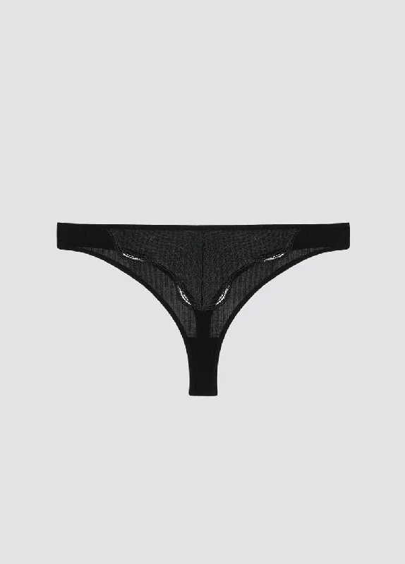 LIN HIGH CUT THONG Pitch Black