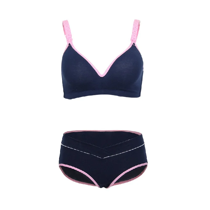 PrettyMums - Gracious Nursing Bra & Panty - Navy Blue