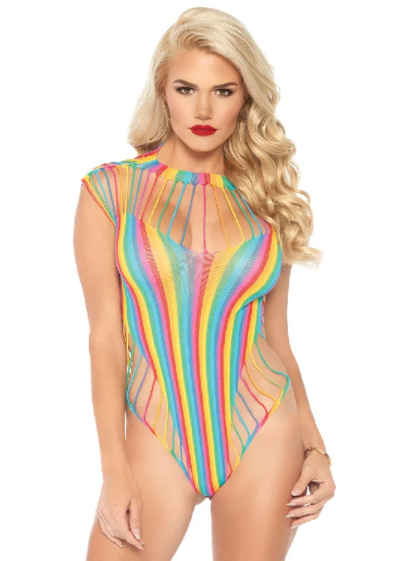 Shredded Opaque Cut Out Teddy - One Size - Rainbow