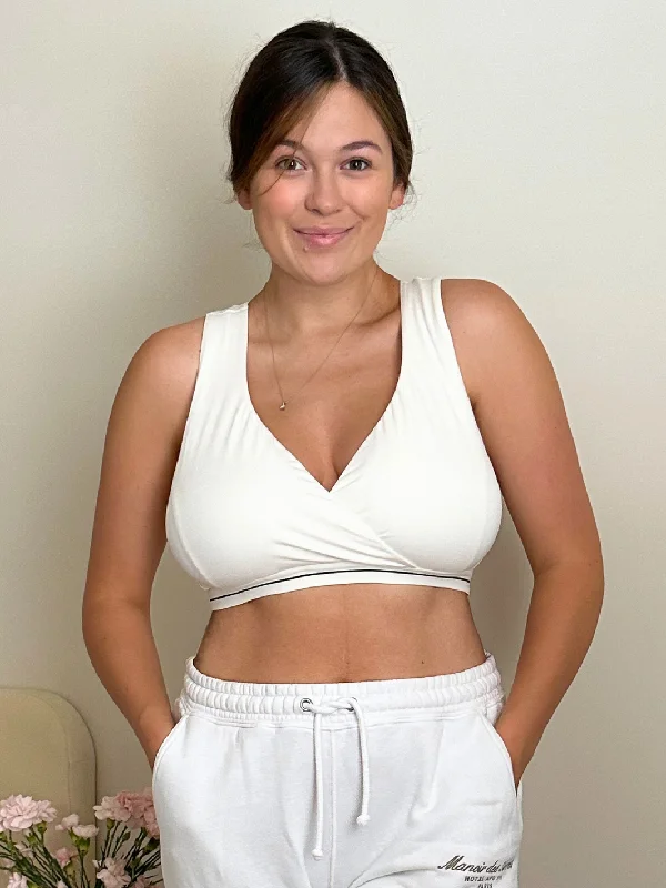 Soft Nursing & Pumping Sleep Bra - Ivory