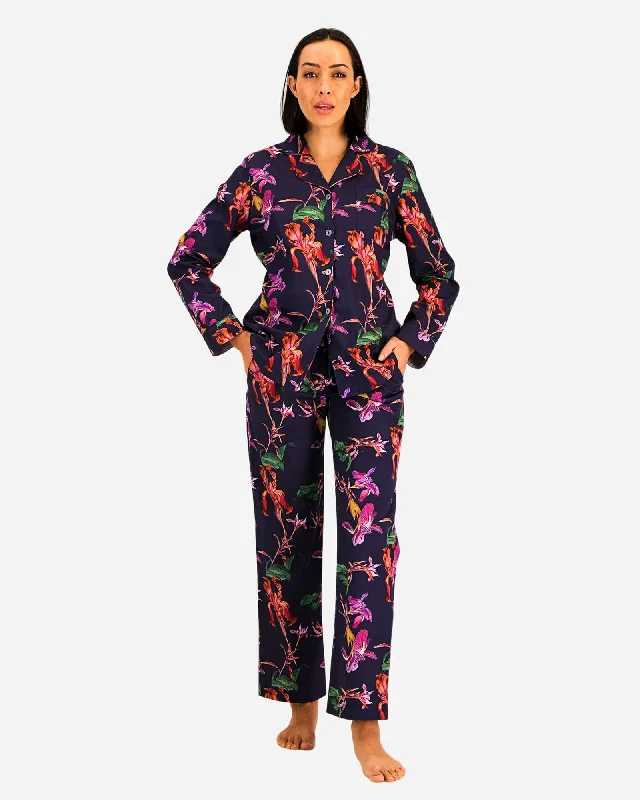 Women's Long Pyjamas Set - Iris Navy