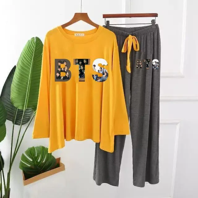 YELLOW BTS PRINTED LOUNGEWEAR