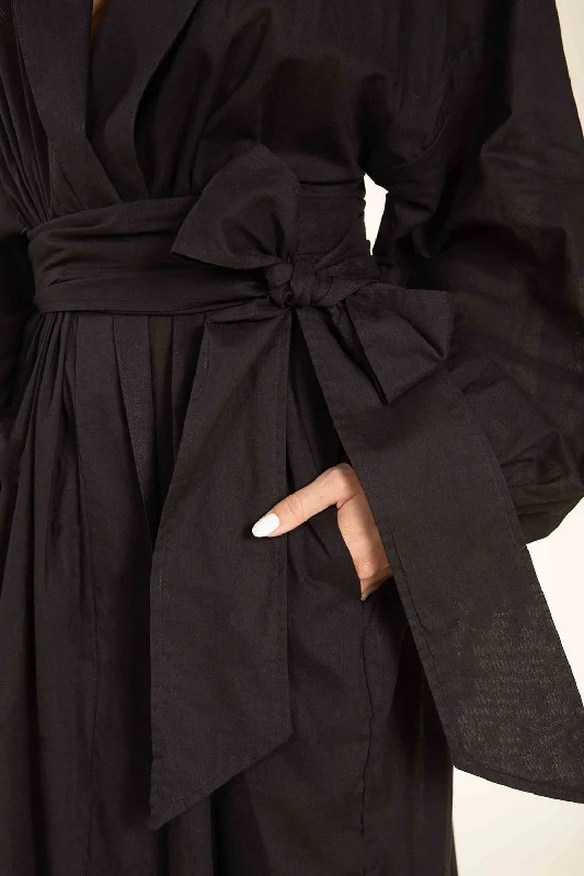 Abatha Black Cotton Robe