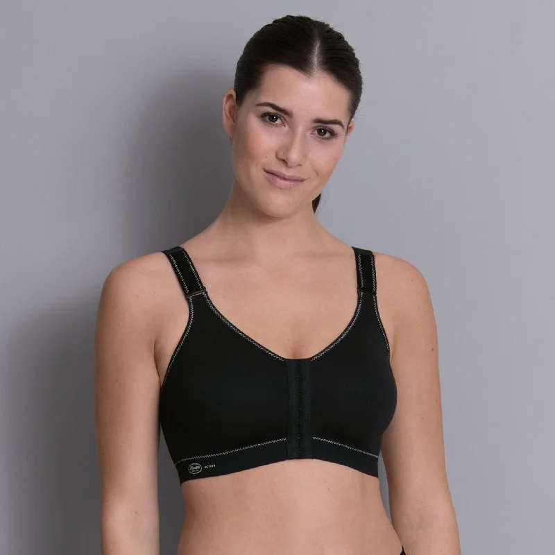 ANITA FRONTLINE OPEN SPORTS BRA WITH FRONT CLOSURE BLACK