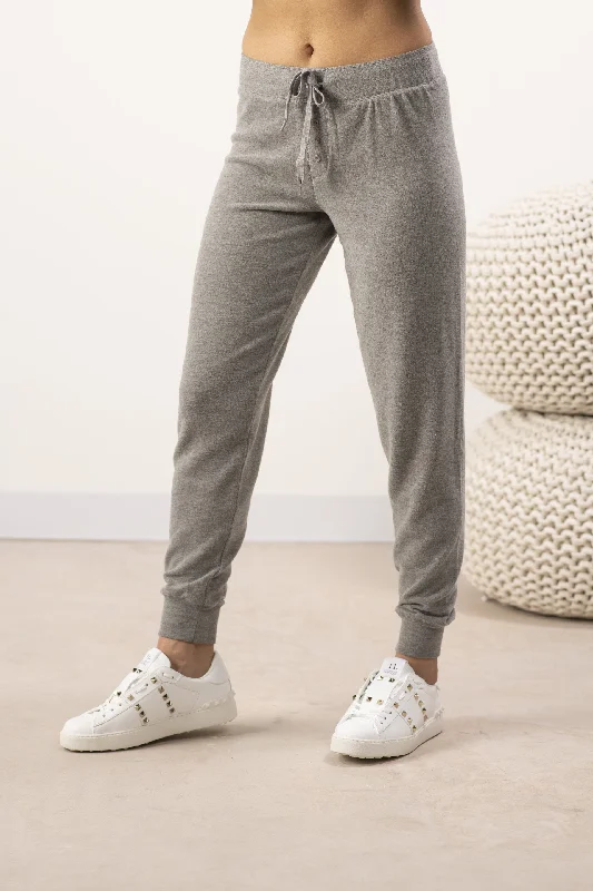 Cozy banded joggers in heather grey