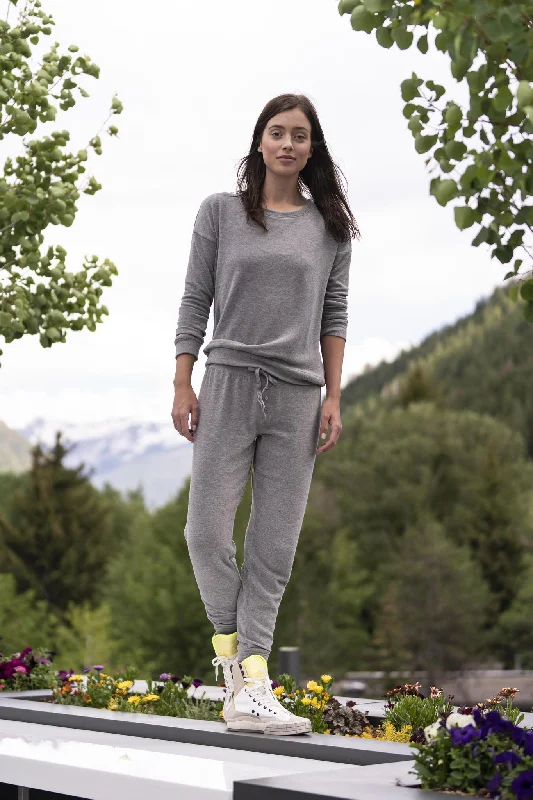 Cozy banded joggers in heather grey