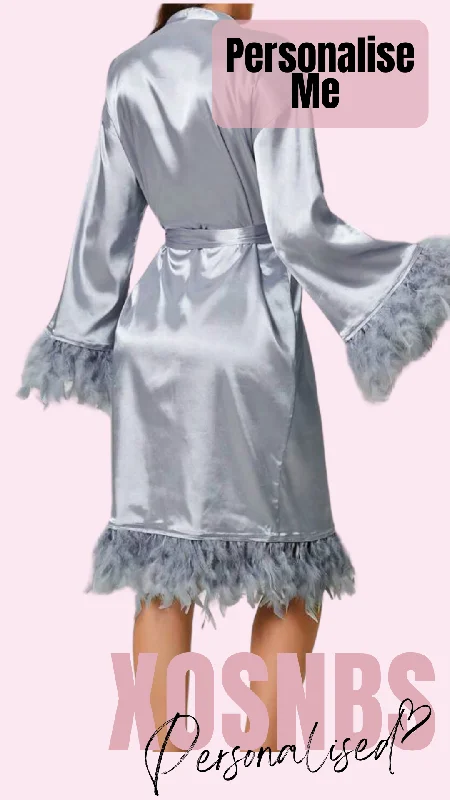 Feather Satin Robe