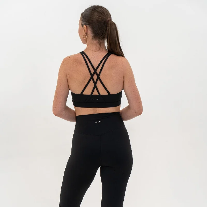 SPIRIT CROSS BACK BRA / MIDNIGHT BLACK