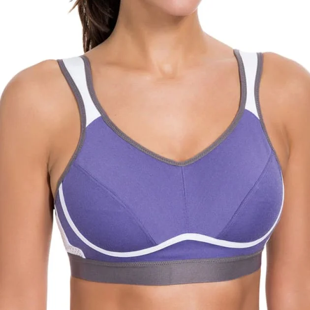 High Control Wire Free Non-Padded Slate Blue Sports Bra