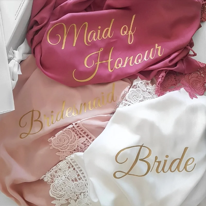 Kate Collection- Bridal Party Cotton/Lace Robes.