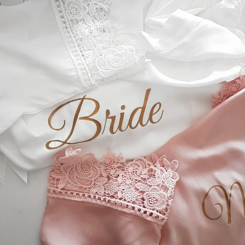 Kate Collection- Bridal Party Cotton/Lace Robes.