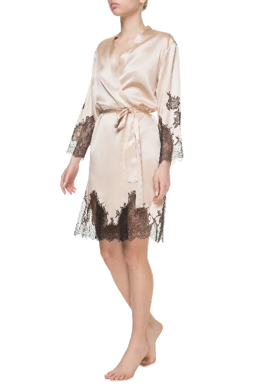 Clemens lace-trimmed silk robe