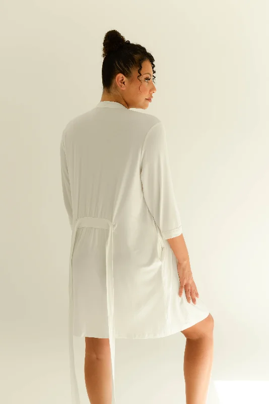 Sophia Bamboo Robe in White