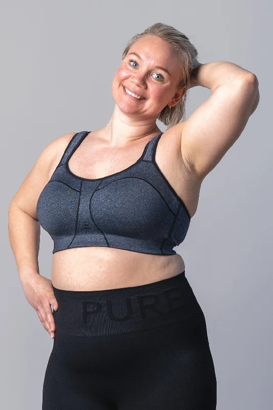 Padded Athletic Bra - Stone Grey Melange