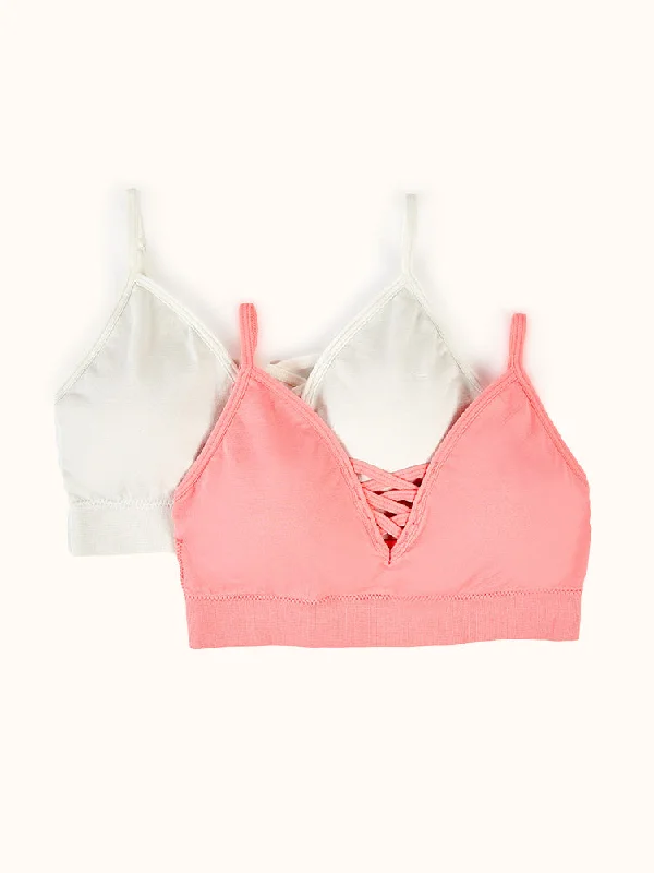 Strappy Bra (2 Pack) - Pink/White