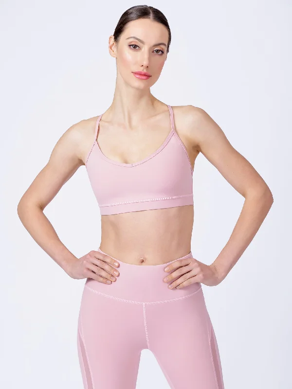 VERTICAL MESH BRA, BLUSH