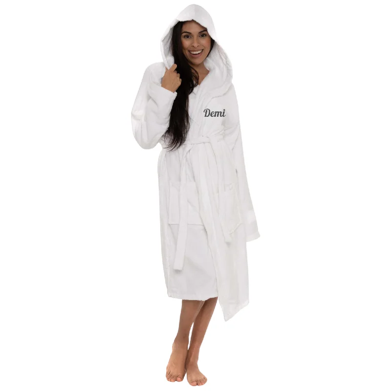 White Hooded Towelling Robe