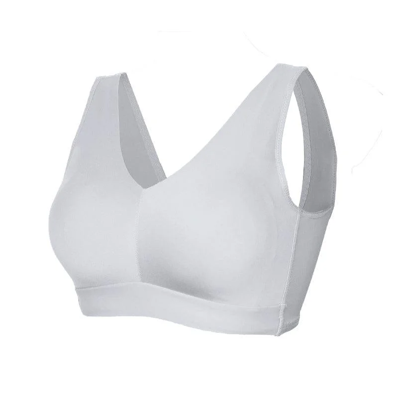 ""Feel like not wearing one"" Wireless Sports Push Up Bra - Gray