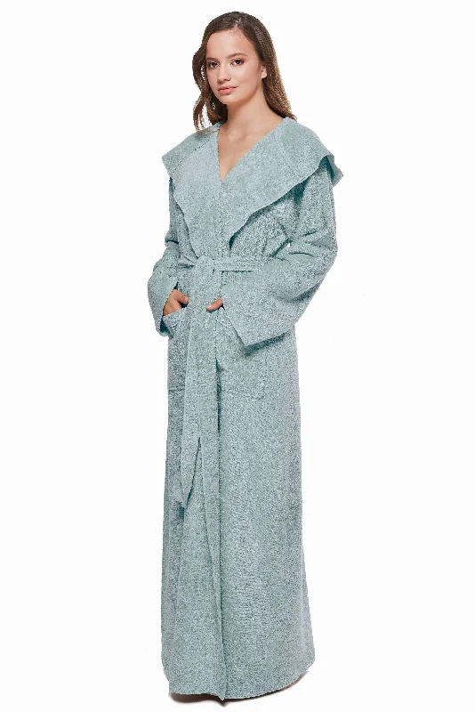 Women's Cotton Princess Style Long Hooded Lightweight Bathrobe