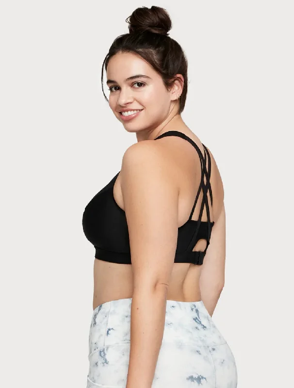 Zip Front Nonwire Sports Bra